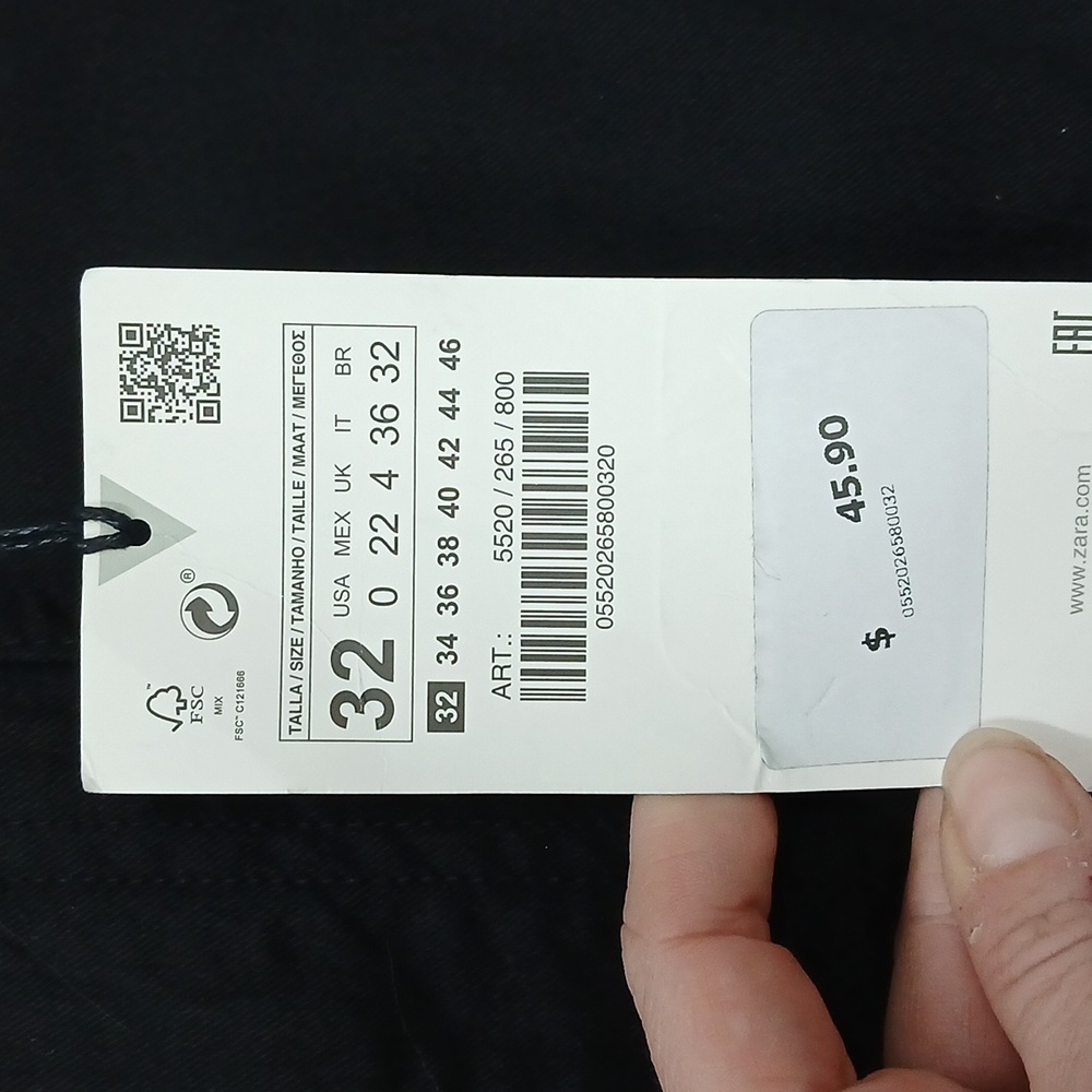 NWT Zara Black Cargo Pants Size 0 - Picture 5 of 6